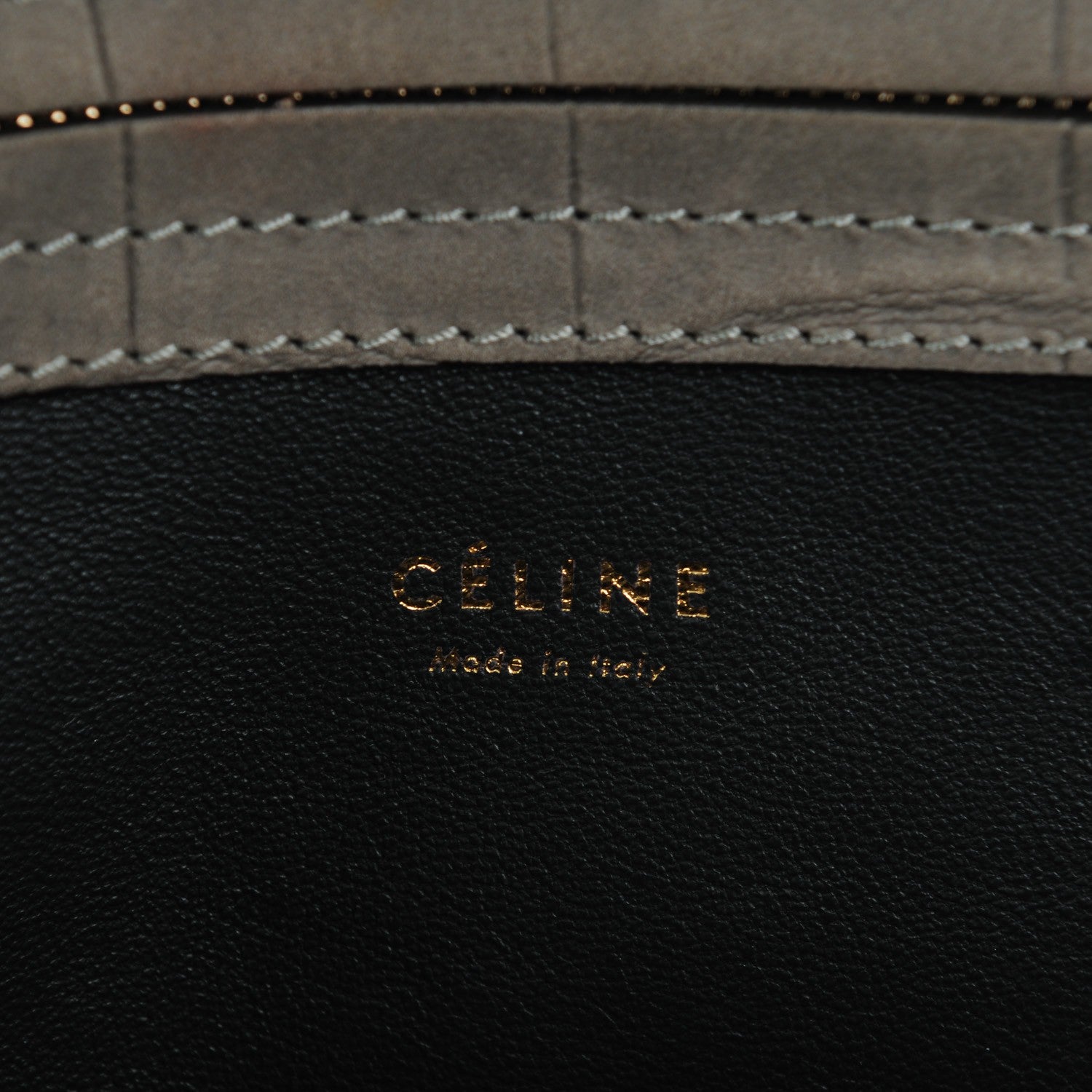 Celine Crocodile Embossed Nubuck Medium Phantom Luggage Grey 6 of 8