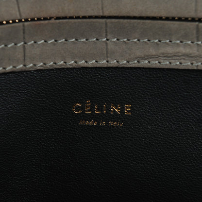 Celine Crocodile Embossed Nubuck Medium Phantom Luggage Grey 6 of 8