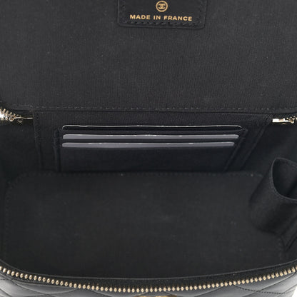 Chanel Lambskin Quilted Small Top Handle Vanity Case With Chain Black 5 of 9