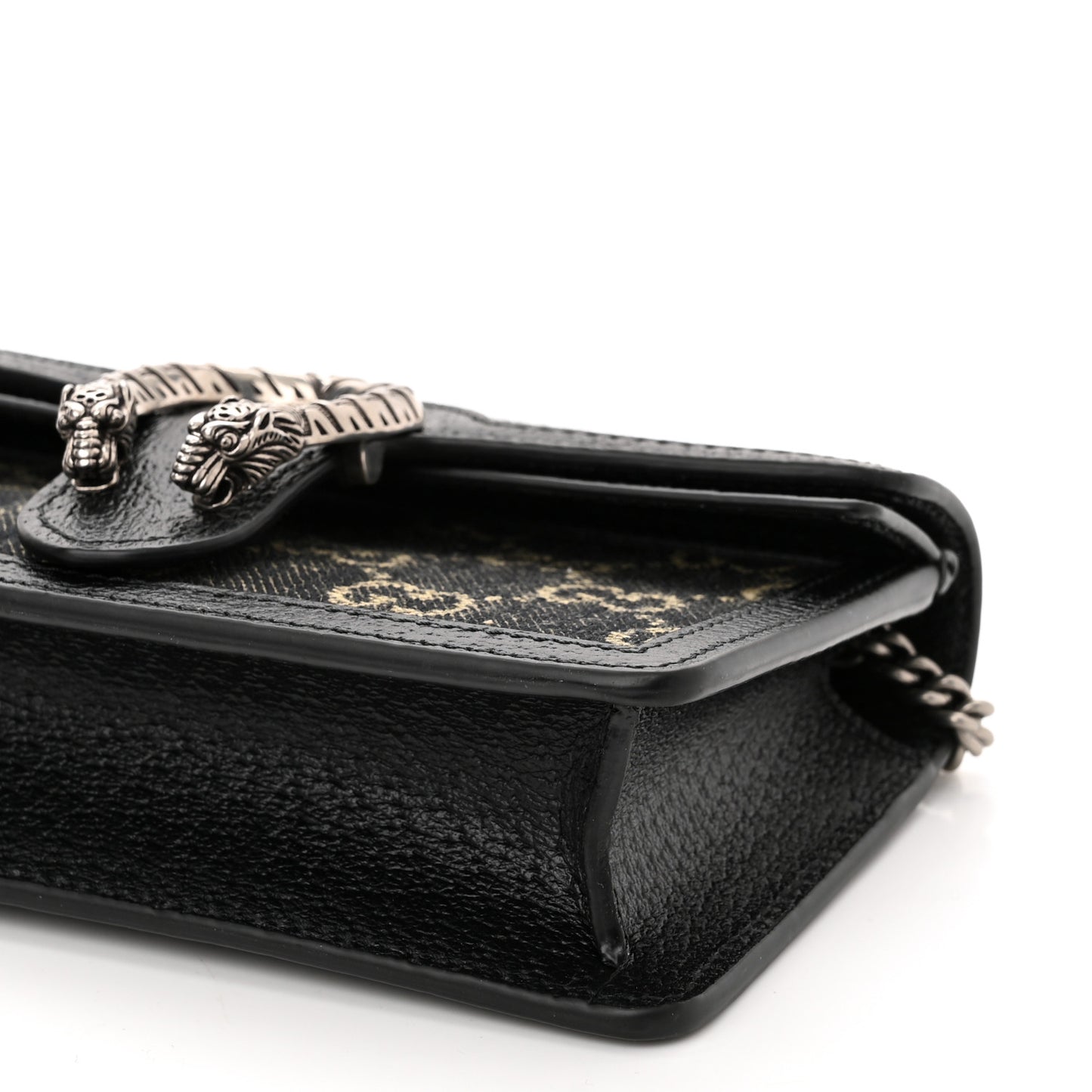 Jacquard Black Denim GG Monogram Super Mini Dionysus Shoulder Bag Black Ivory