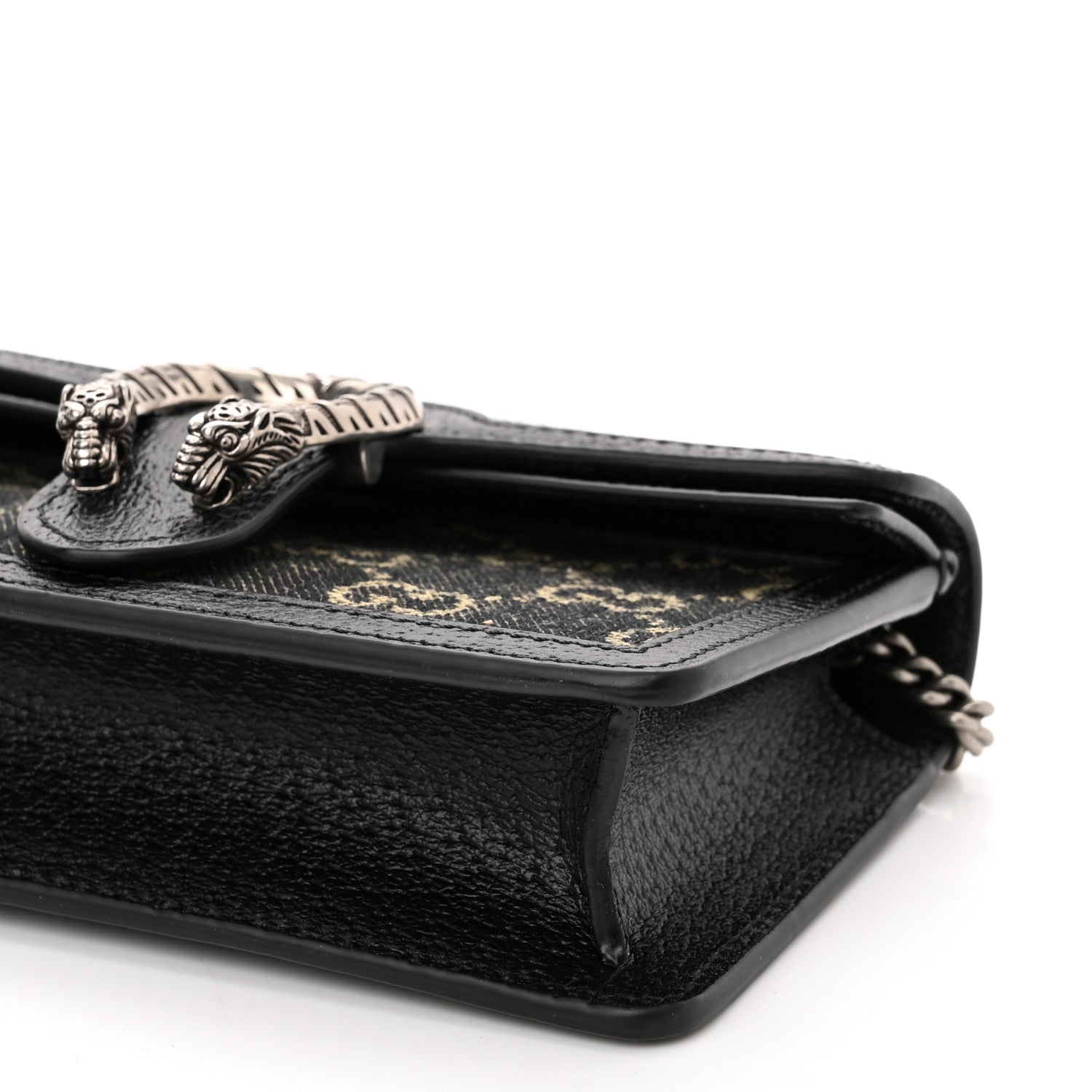 Gucci Jacquard Black Denim GG Monogram Super Mini Dionysus Shoulder Bag Black Ivory 9 of 9