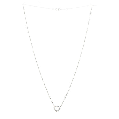 Tiffany 18K White Gold Diamond Metro Heart Pendant Necklace 4 of 6