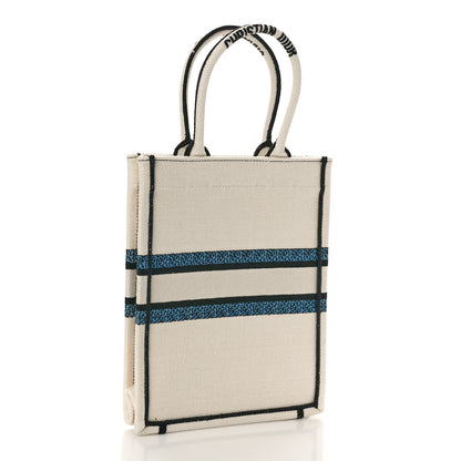 Christian Dior Canvas Embroidered Vertical Lucky Star Book Tote White Multicolor 2 of 8