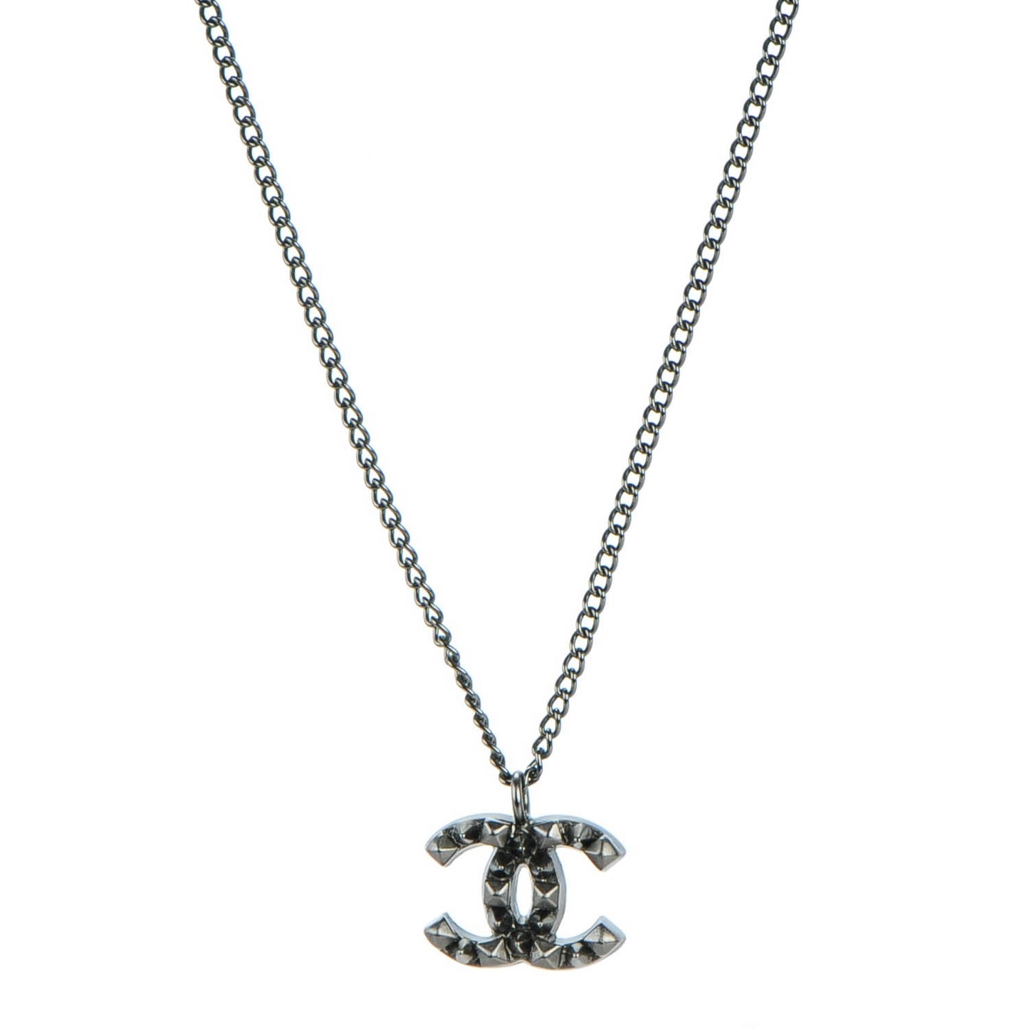 Ruthenium Spiked CC Necklace