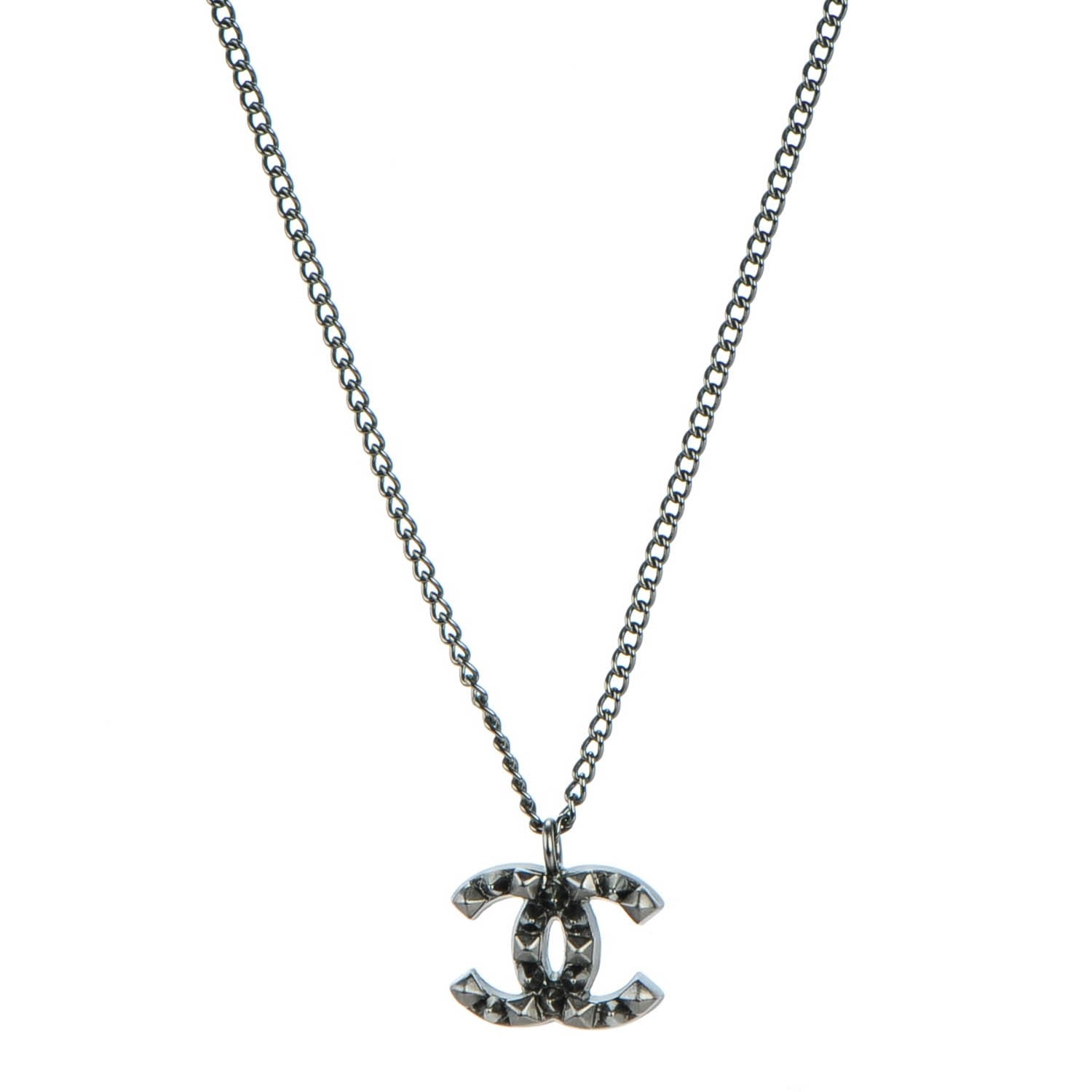 Chanel Ruthenium Spiked CC Necklace 1 of 5