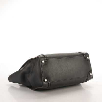 Celine Drummed Calfskin Shoulder Luggage Black 4 of 10