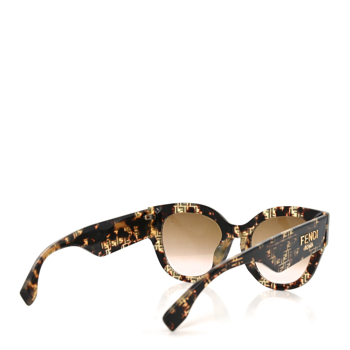 NWT Fendi 52mm Cat Eye Logo Sunglasses in Havana Pattern Fendi F Is Fendi FF 0327 086 IR Cat-Eye Sunglasses Dark  main image 3