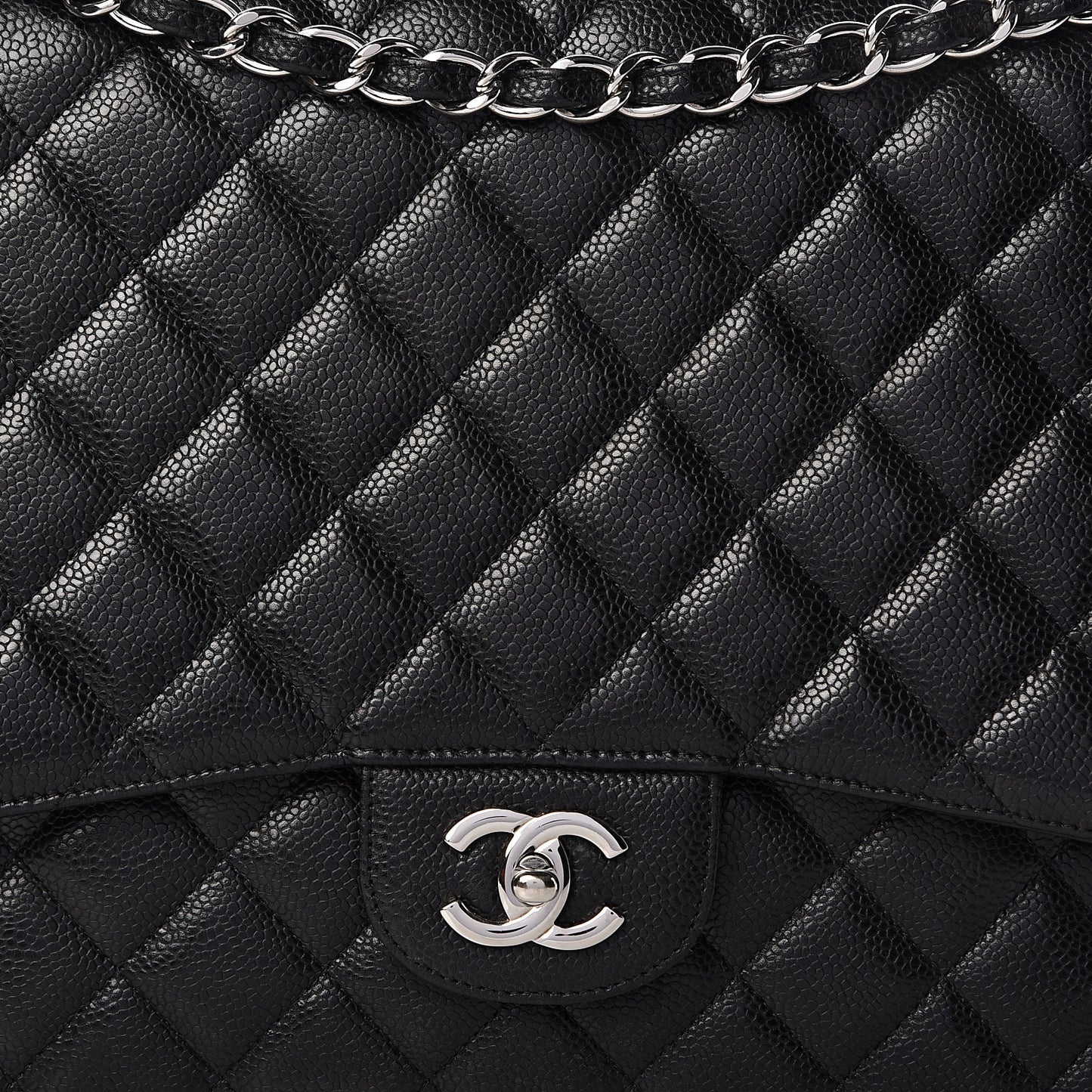 Caviar Quilted Maxi Single Flap Black