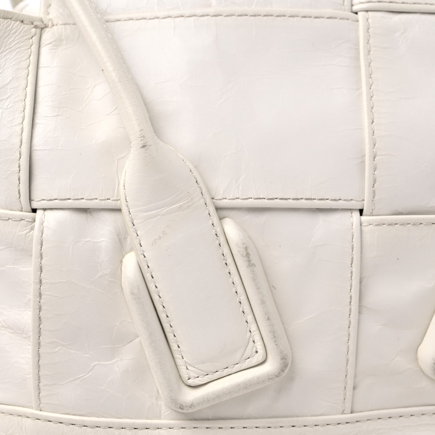 Paper Calfskin Maxi Intrecciato Mini Arco Slouch Plaster