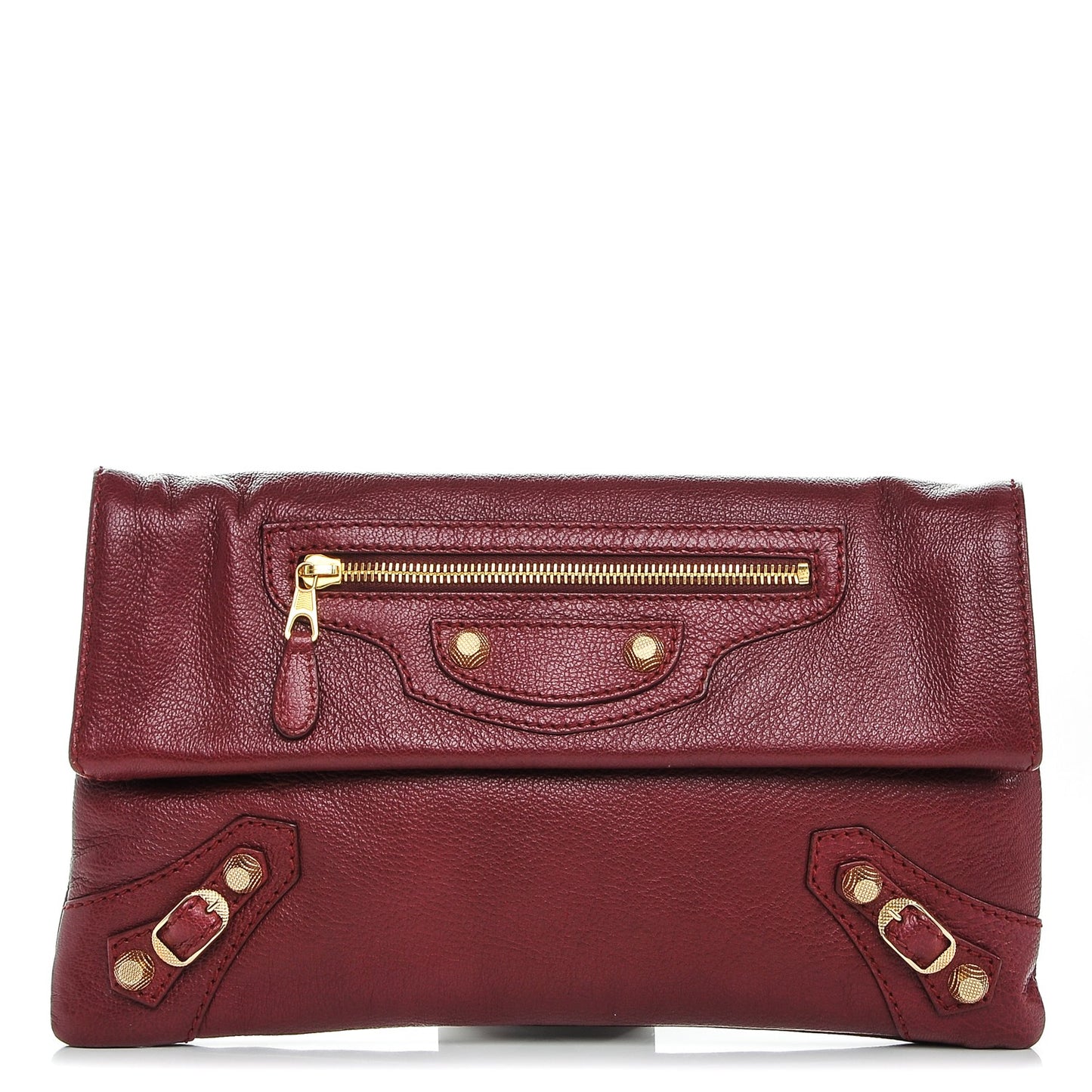 Chevre Hamilton Giant 12 Gold Hardware Envelope Clutch Bordeaux
