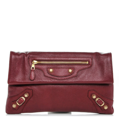 Balenciaga Chevre Hamilton Giant 12 Gold Hardware Envelope Clutch Bordeaux 1 of 9