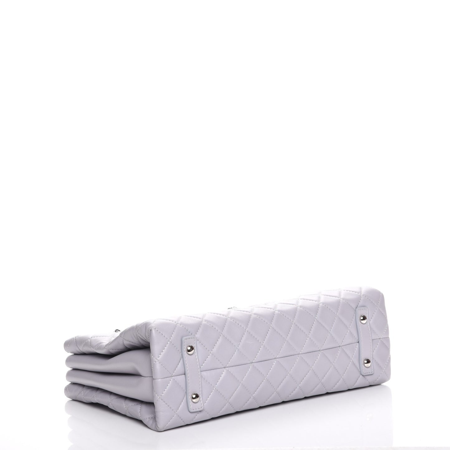 Lambskin Quilted By 3 Shopping Tote Light Grey
