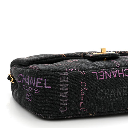Chanel Denim Quilted Denim Mood Large Flap Black Multicolor 9 of 11