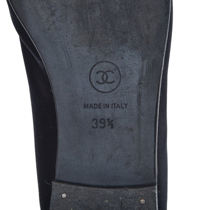 Chanel Satin Patent Cap Toe Ballerina Flats 39.5 Black 7 of 13