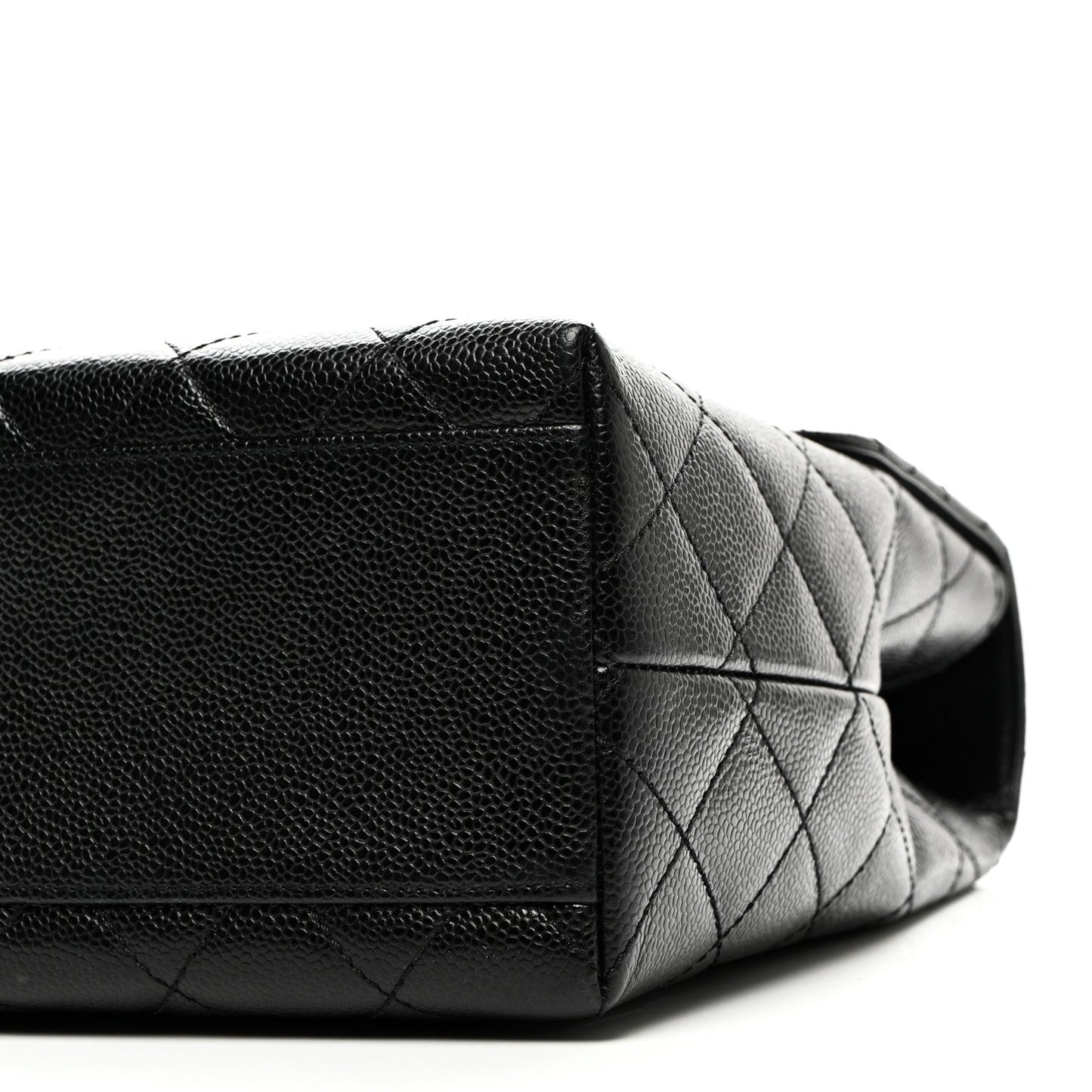 Caviar Quilted Jumbo Kelly Flap Black