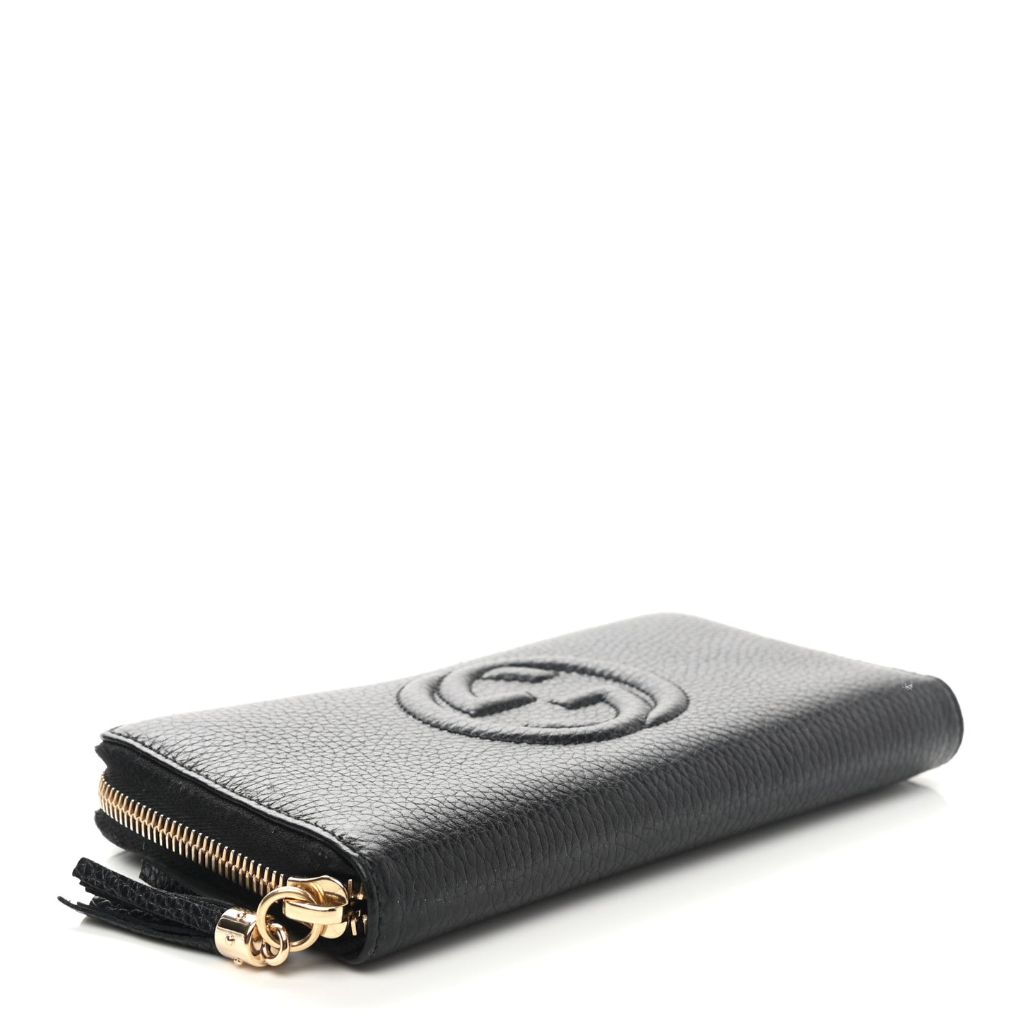 Pebbled Calfskin Soho Zip Around Wallet Black