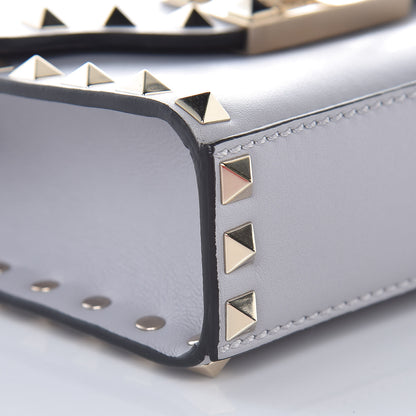 Valentino Garavani Vitello Mini Rockstud Flip Lock Crossbody Bag Pastel Grey 8 of 9