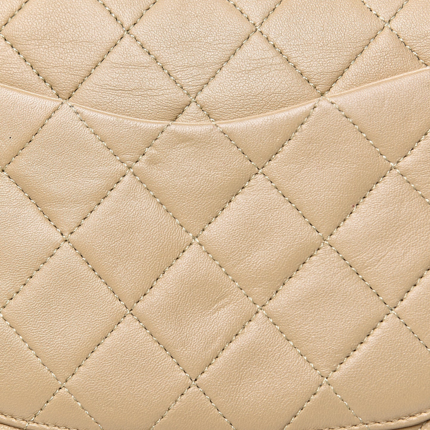 Lambskin Quilted Small Double Flap Beige