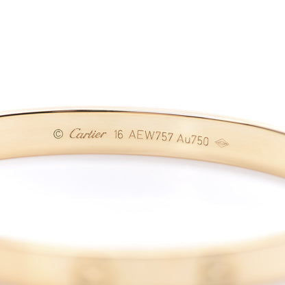 Cartier 18K Yellow Gold LOVE Bracelet 16 4 of 6