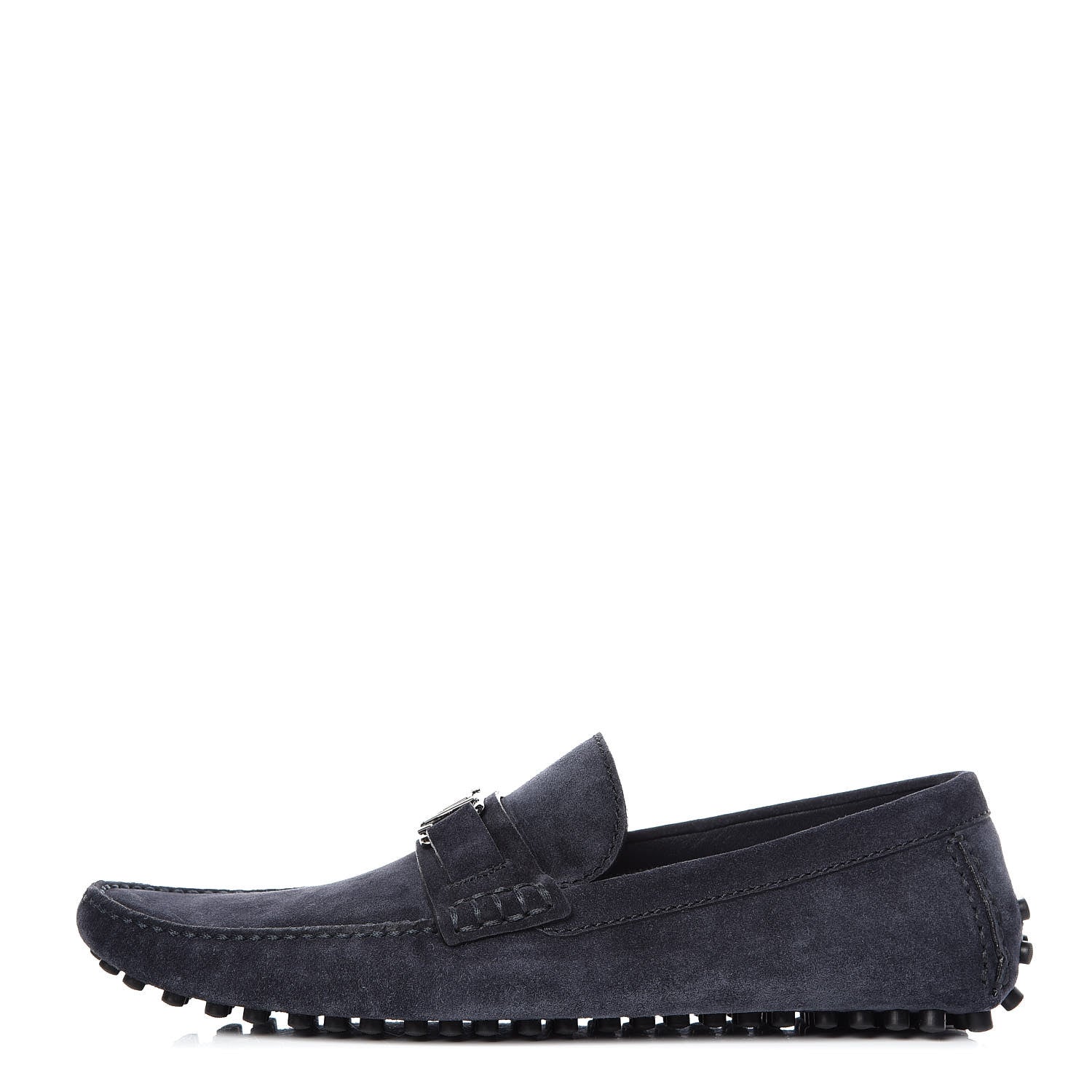 Louis Vuitton Suede Calfskin Mens Hockenheim Moccasin Loafers 9.5 Blue 1 of 10