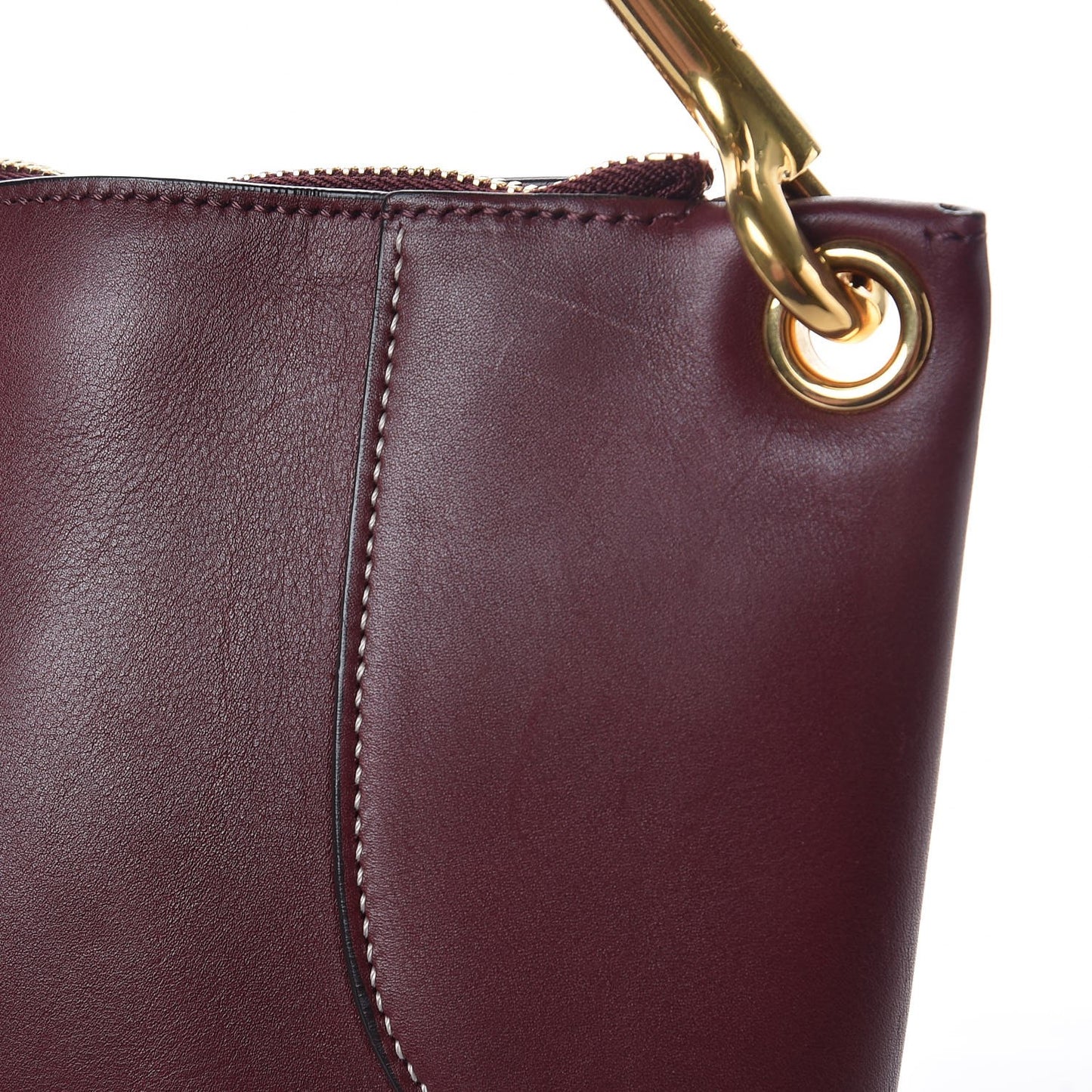 Natural Calfskin Flat Bag Burgundy