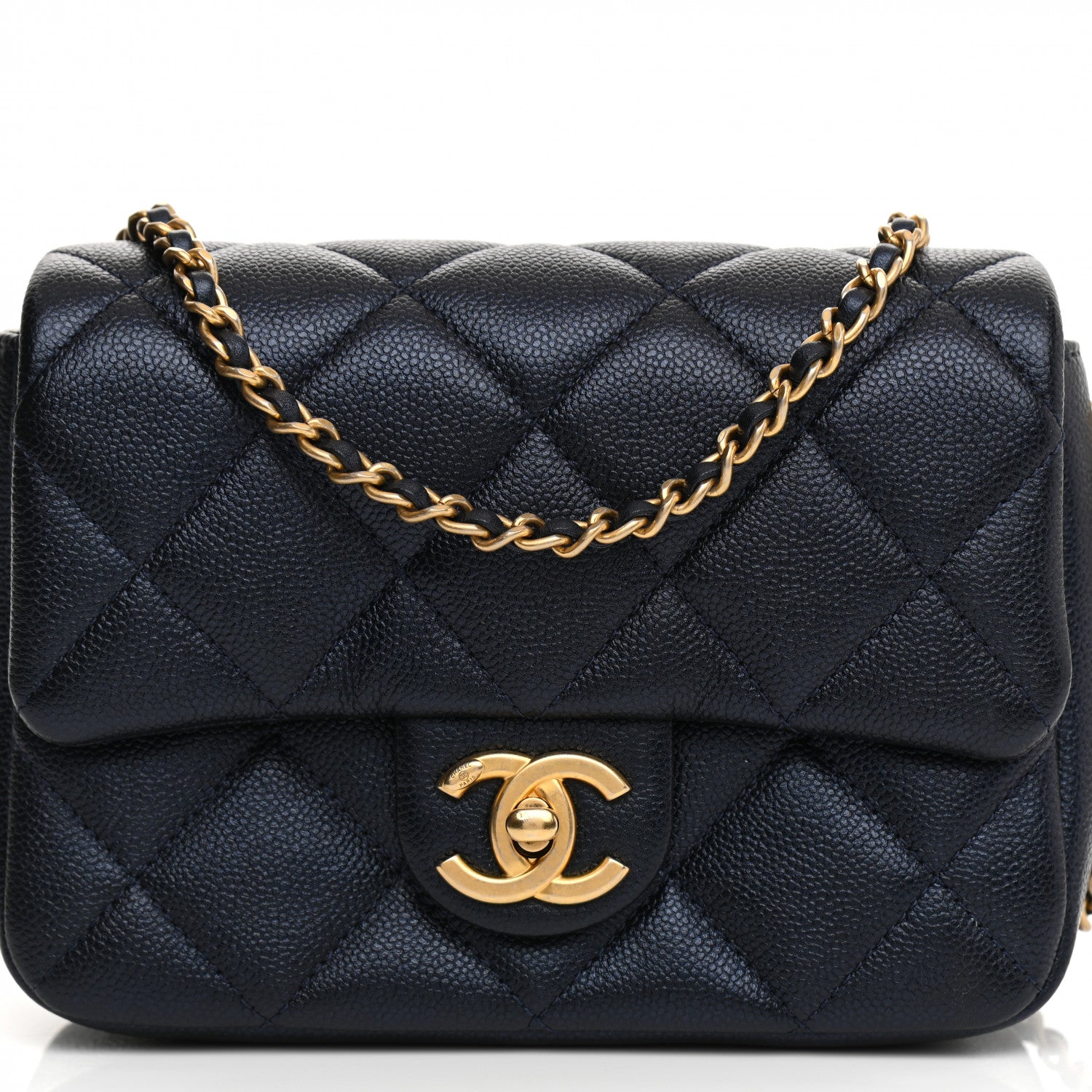 Chanel Iridescent Caviar Quilted Mini My Perfect Flap Dark Blue 8 of 15