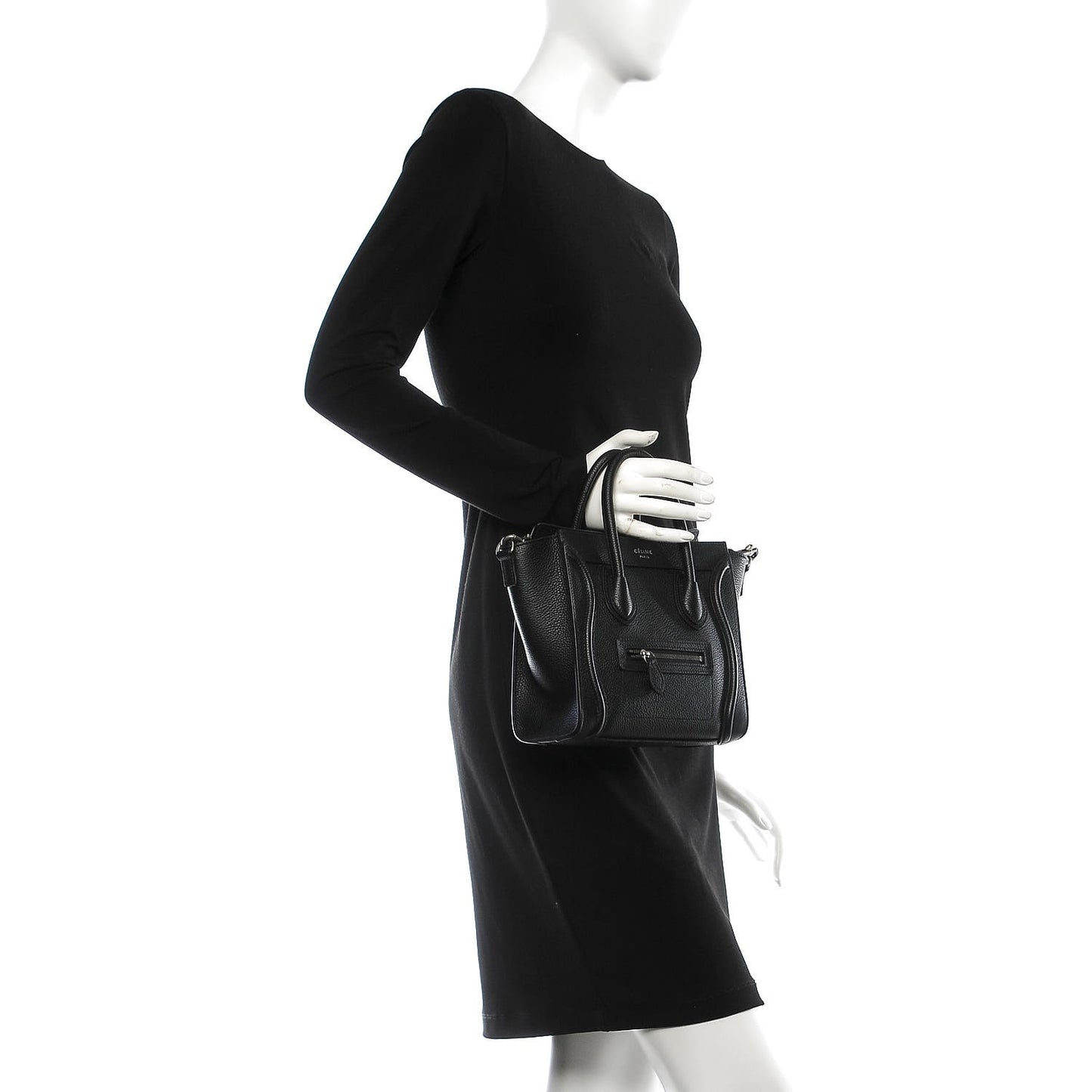Drummed Calfskin Nano Luggage Black