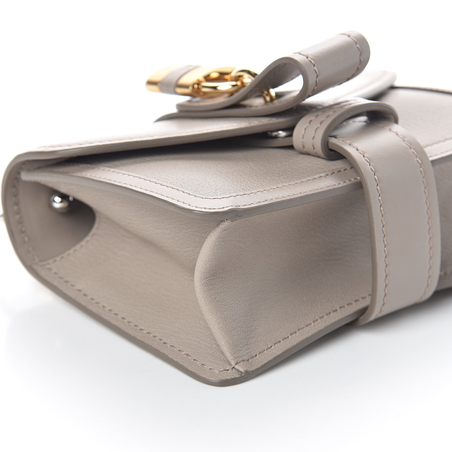 Chloe Shiny Goatskin Calfskin Mini Aby Chain Shoulder Bag Motty Grey 6 of 7