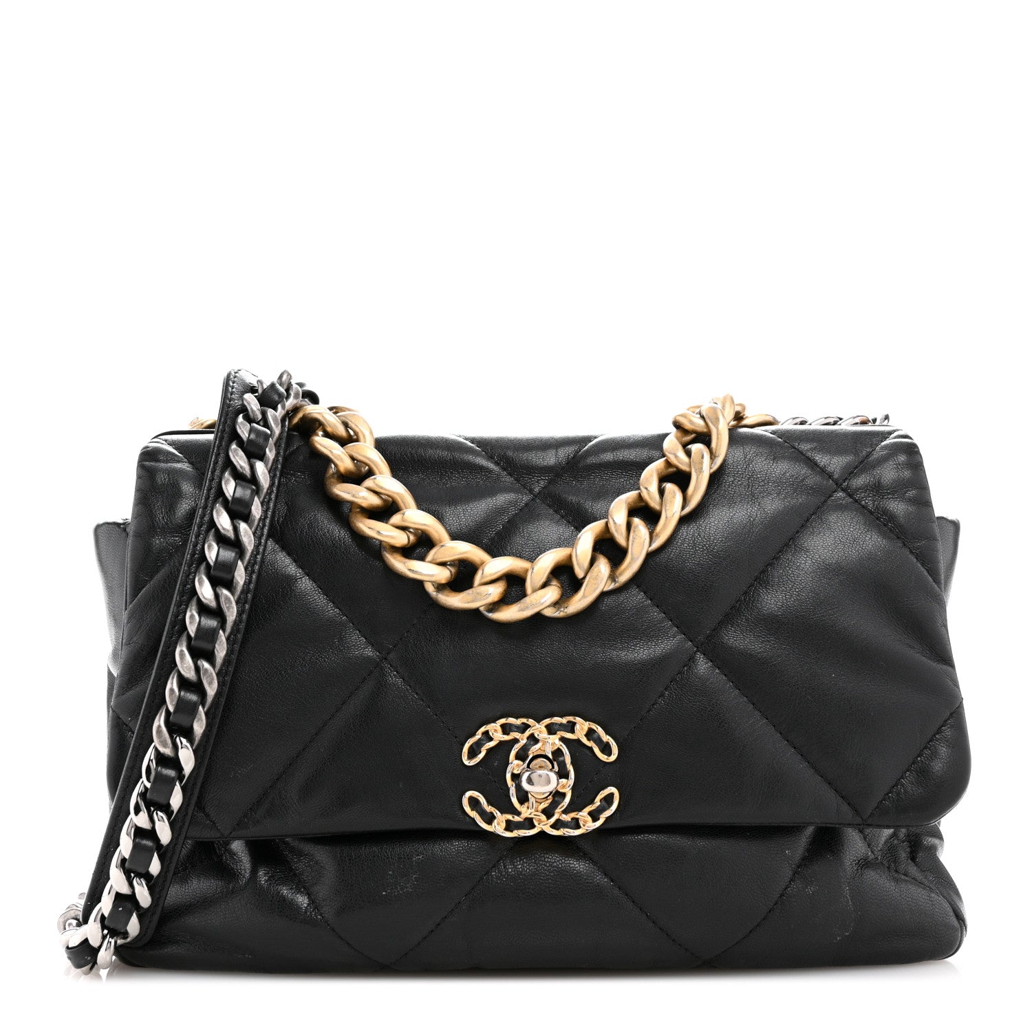 Chanel Lambskin Quilted Large Chanel 19 Flap Black 1 of 15