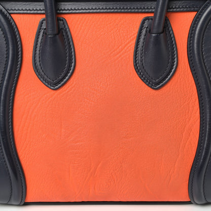 Celine Elephant Calfskin Nano Tri-Color Luggage Bright Orange 7 of 7