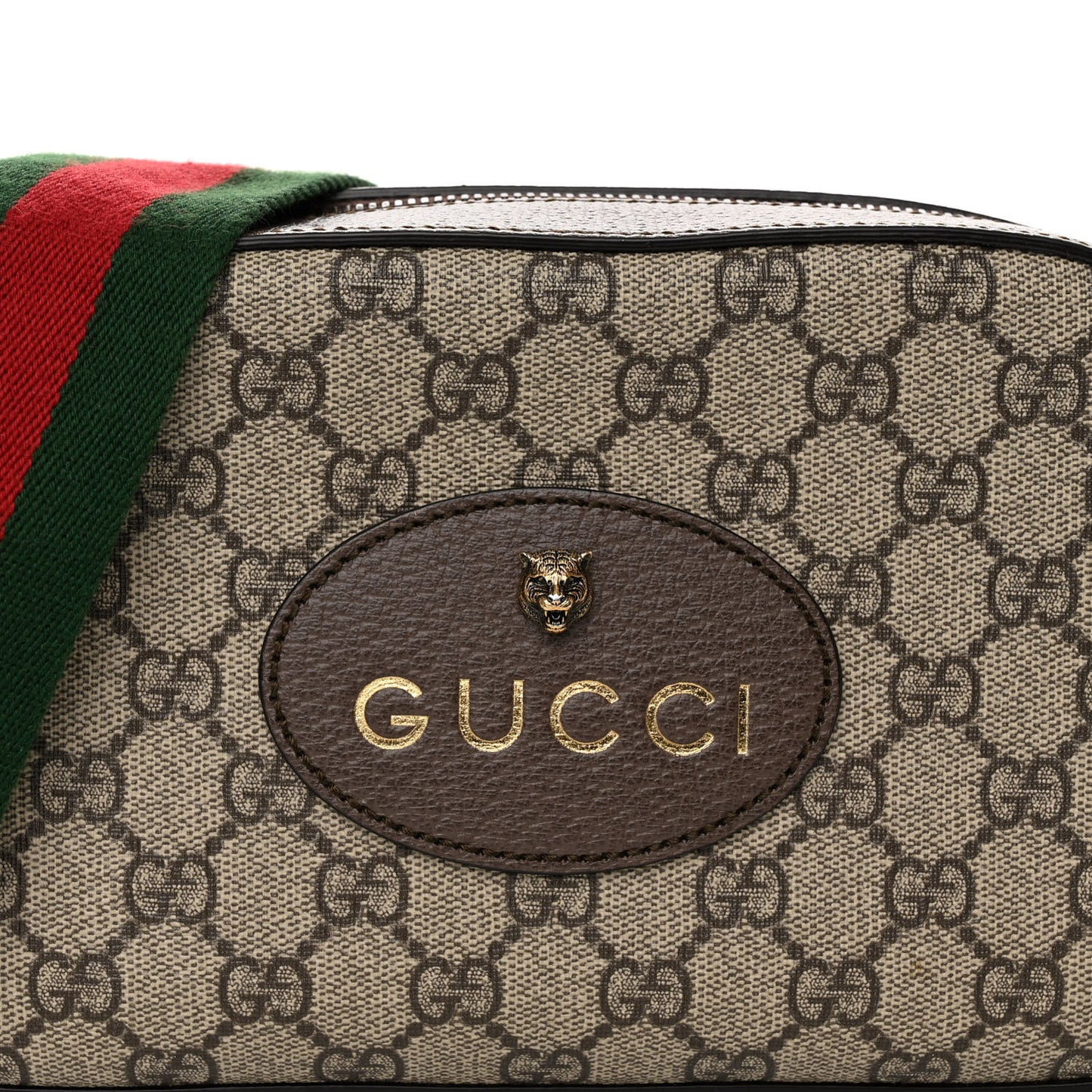 GG Supreme Monogram Web Neo Vintage Shoulder Bag Beige New Acero Crop