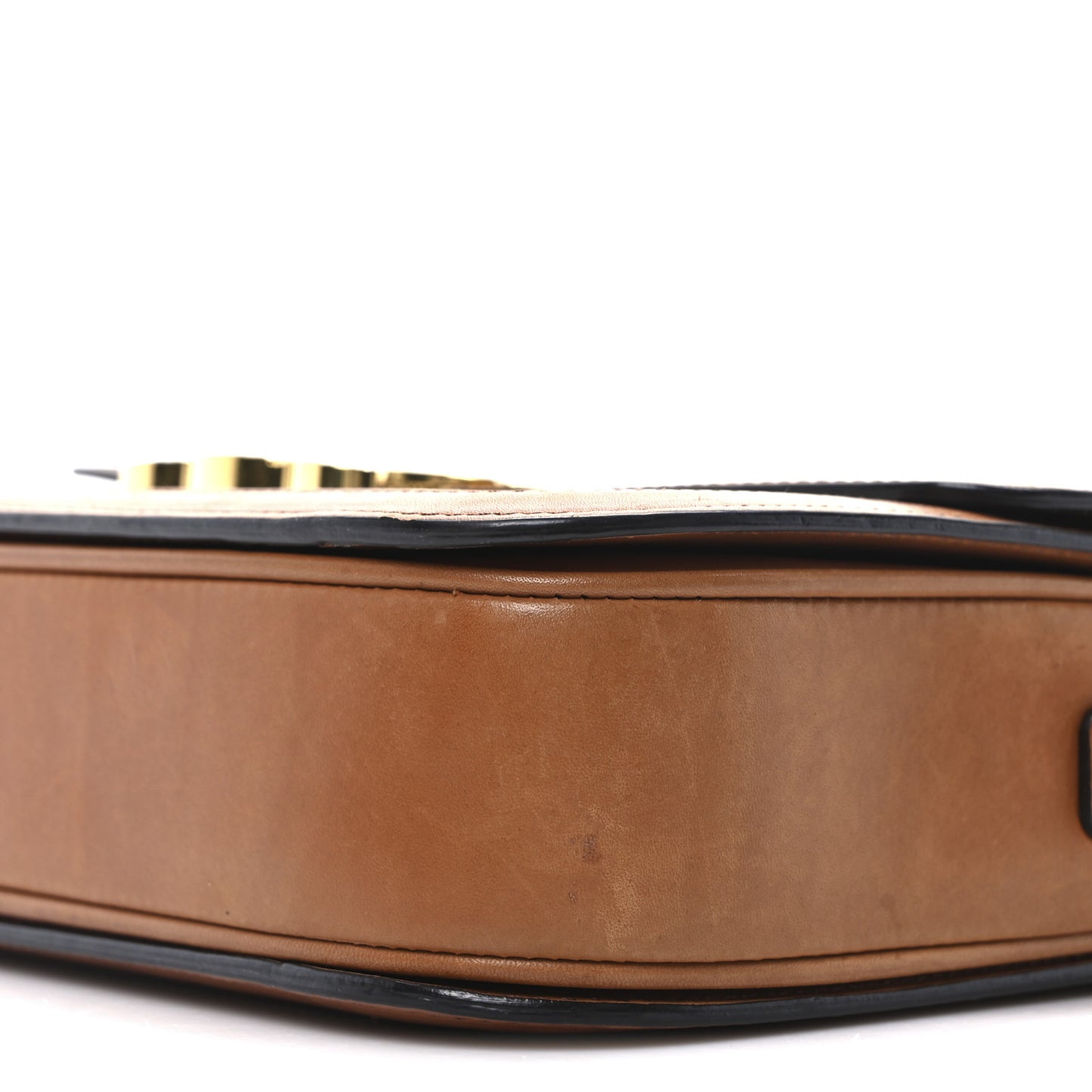 Canvas Calfskin Triomphe Medium Triomphe Bag Natural Tan