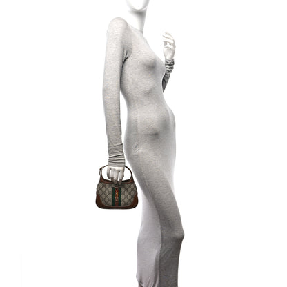 Gucci GG Supreme Monogram Azalea Calfskin Web Mini Jackie 1961 Hobo Beige Ebony Brown Sugar 2 of 10