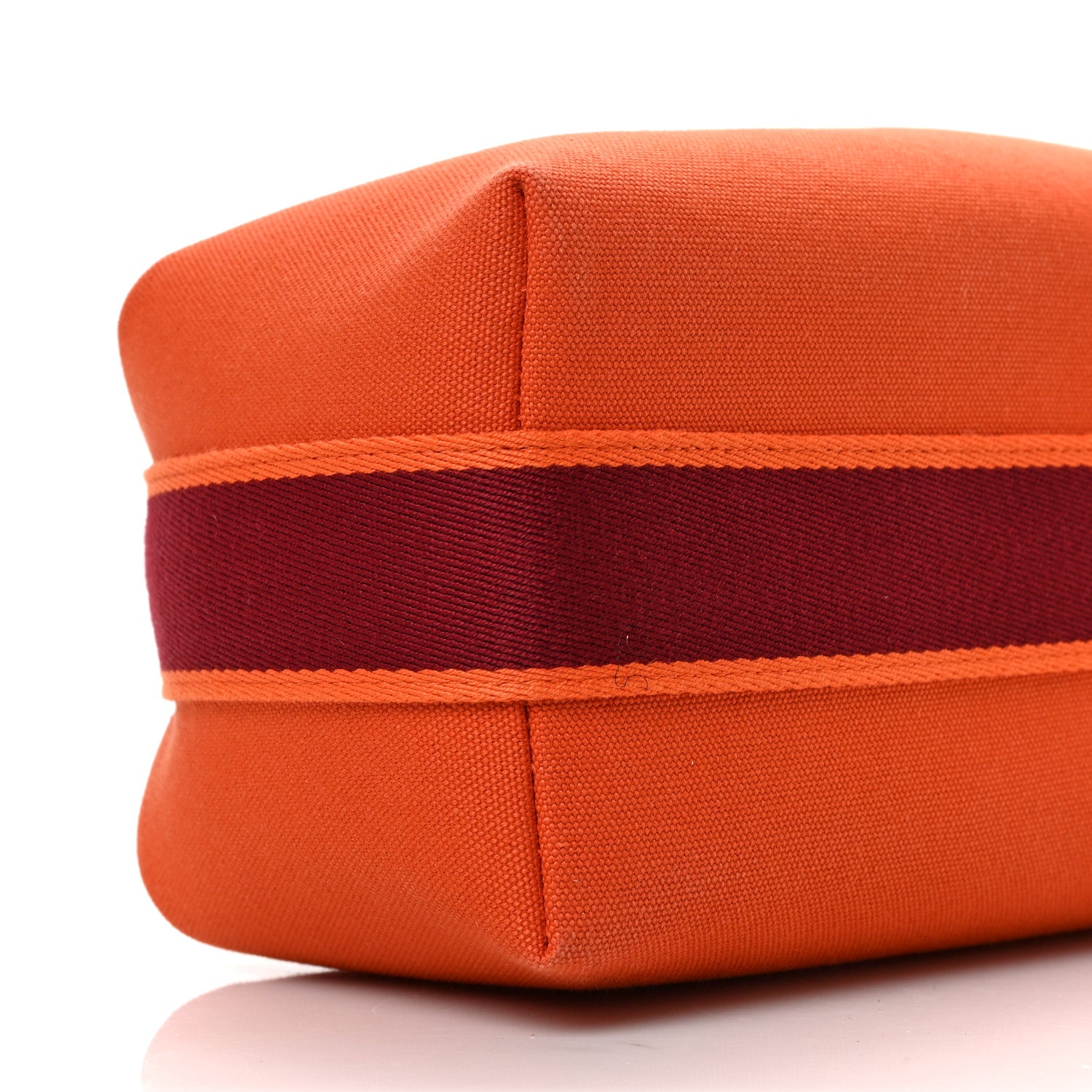 Hermes Canvas Small Bride-A-Brac Pouch Orange Burgundy 6 of 7