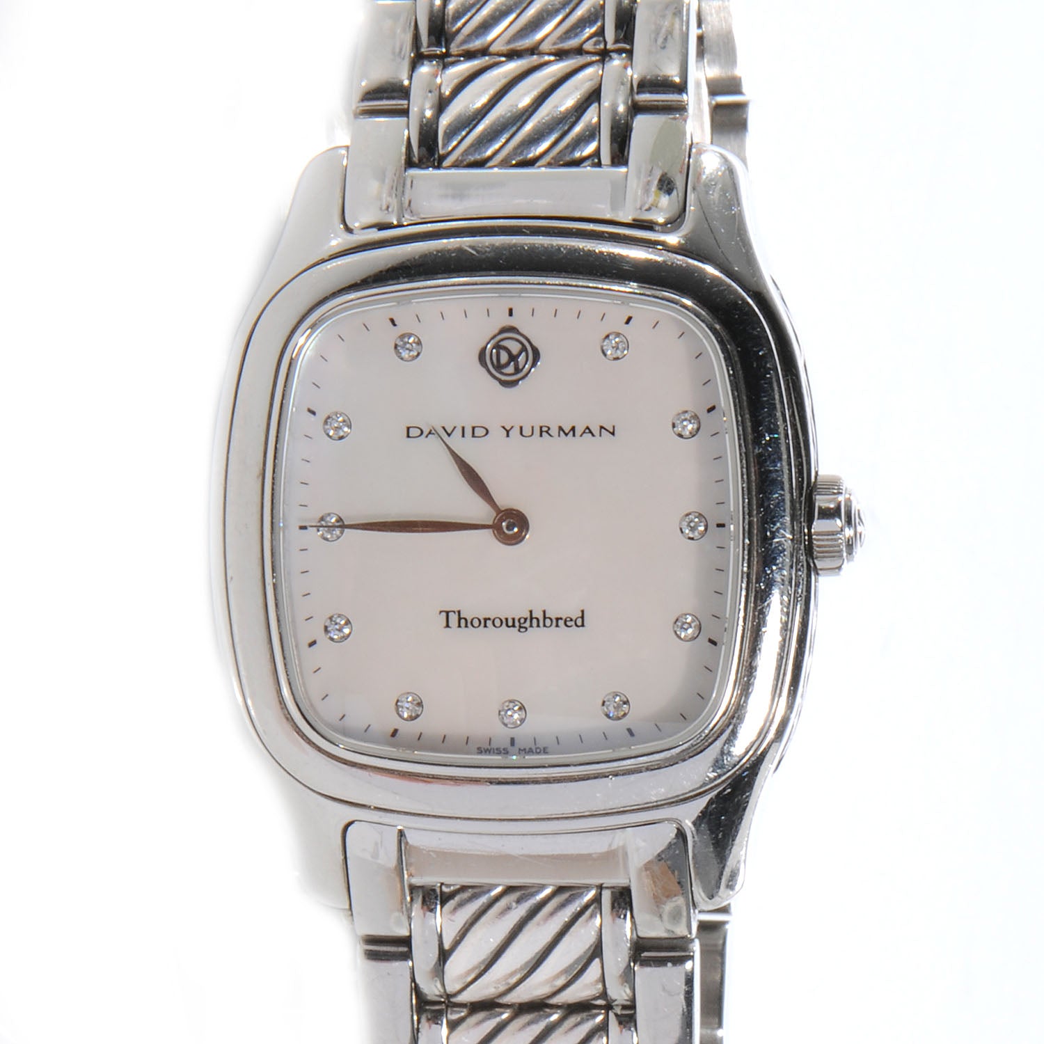 David Yurman Stainless Steel Diamond 32mm Thoroughbred Quartz Watch 1 of 6