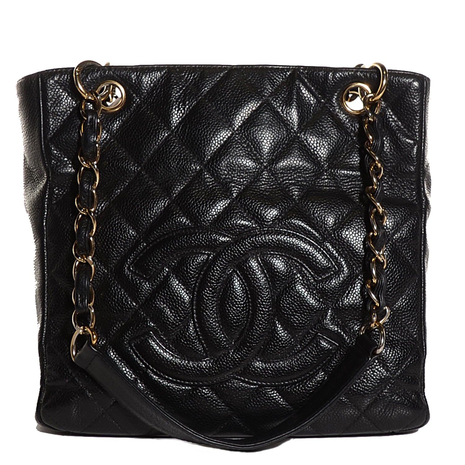Chanel Caviar Quilted Petit Shopping Tote PST Black 1 of 7