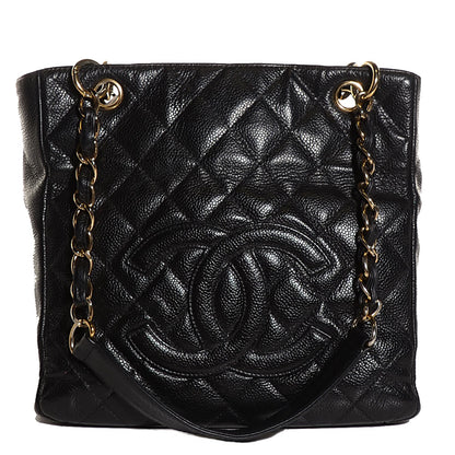 Chanel Caviar Quilted Petit Shopping Tote PST Black 1 of 7