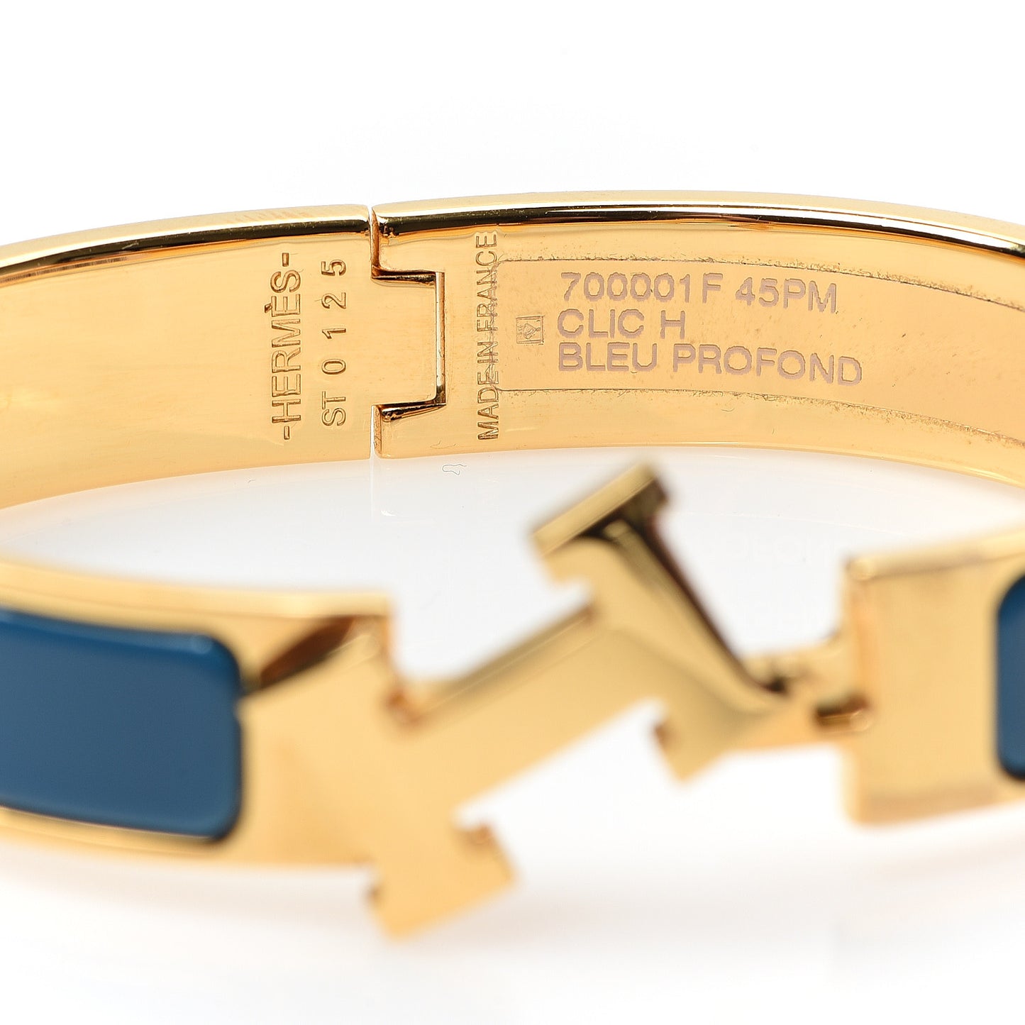 Enamel Narrow Clic Clac H Bracelet PM Bleu Profond