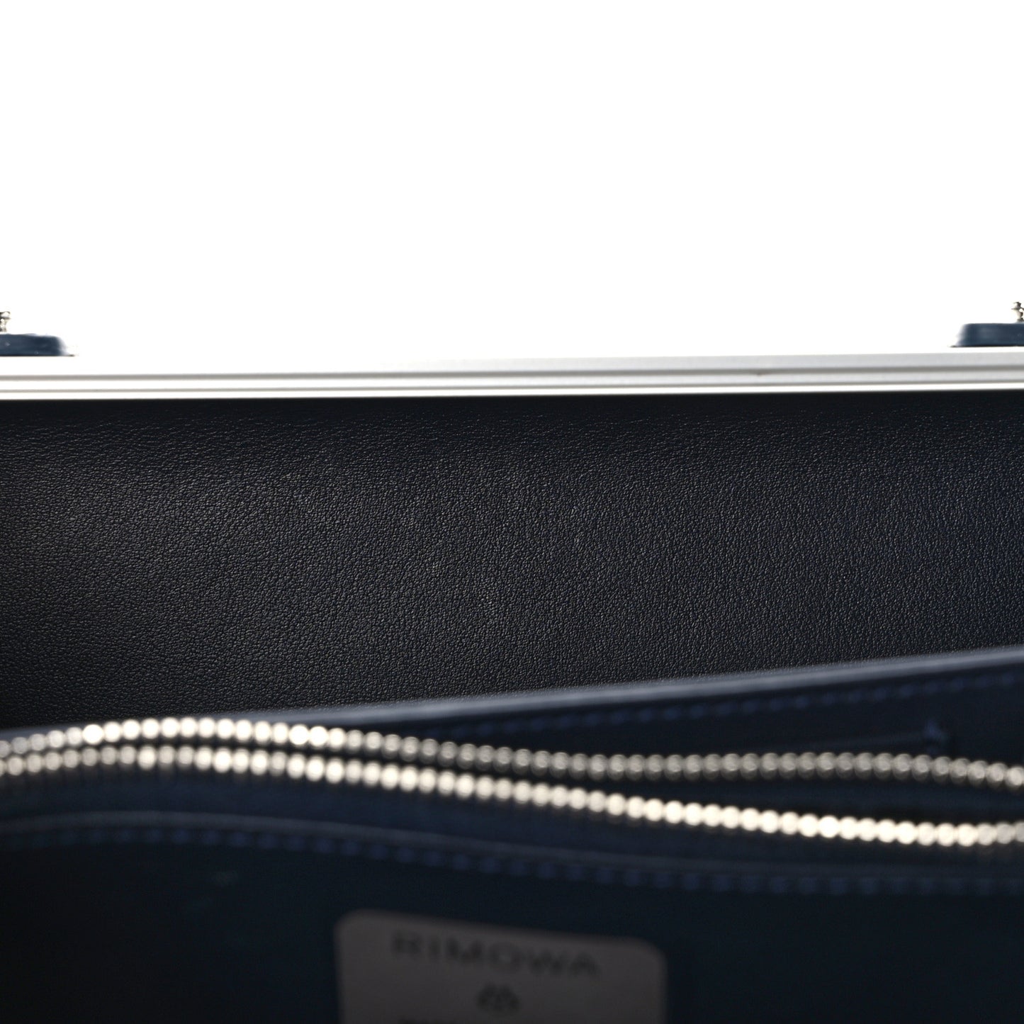 X RIMOWA Aluminum Personal Clutch On Strap Bleu