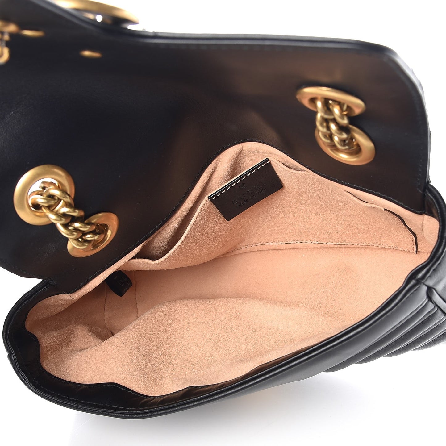 Calfskin Matelasse Mini GG Marmont Shoulder Bag Black