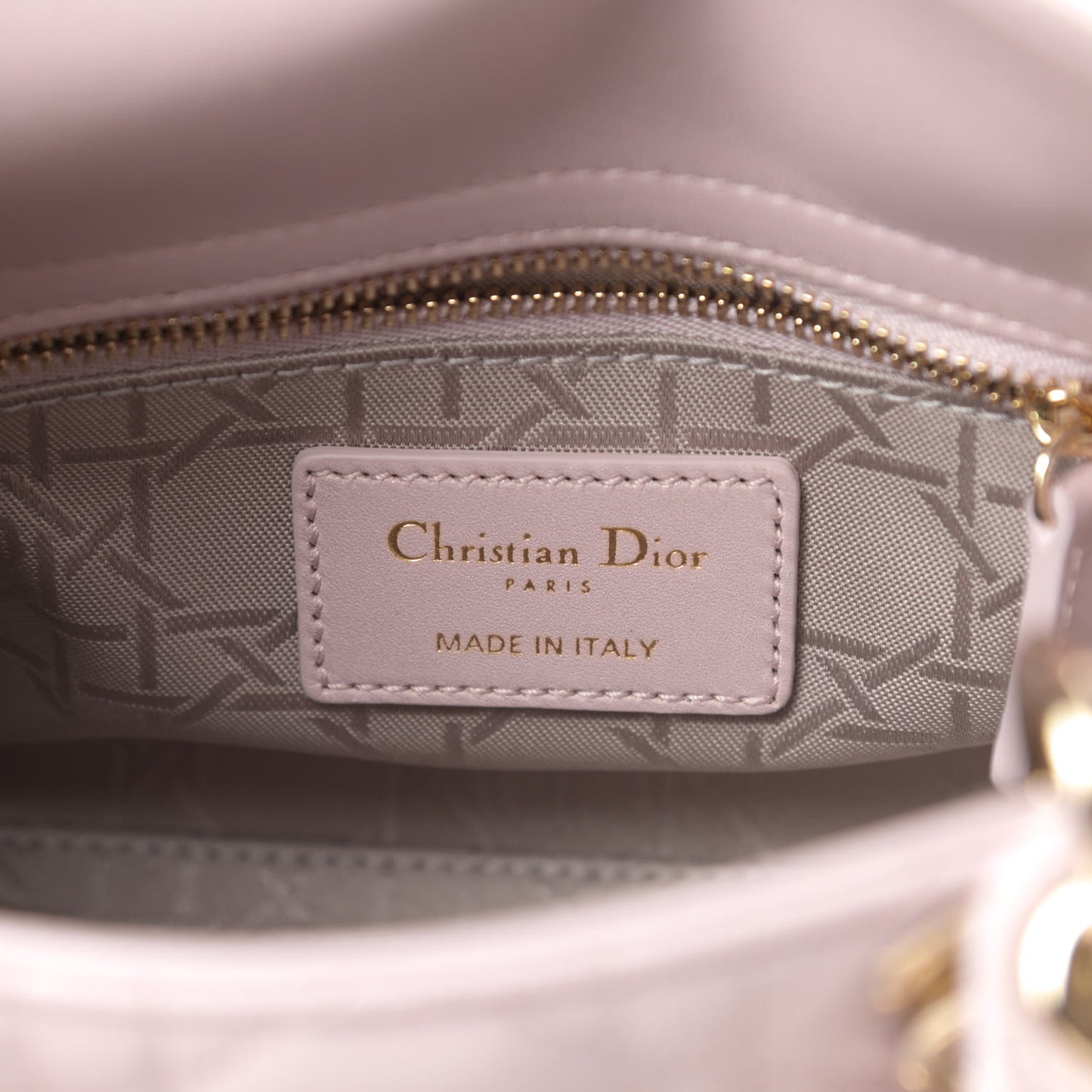 Metallic Lambskin Cannage Mini Lady Dior Lotus
