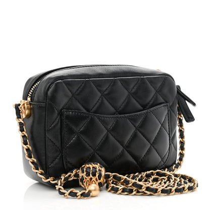 Chanel Lambskin Quilted CC Pearl Crush Camera Case Black 3 of 11