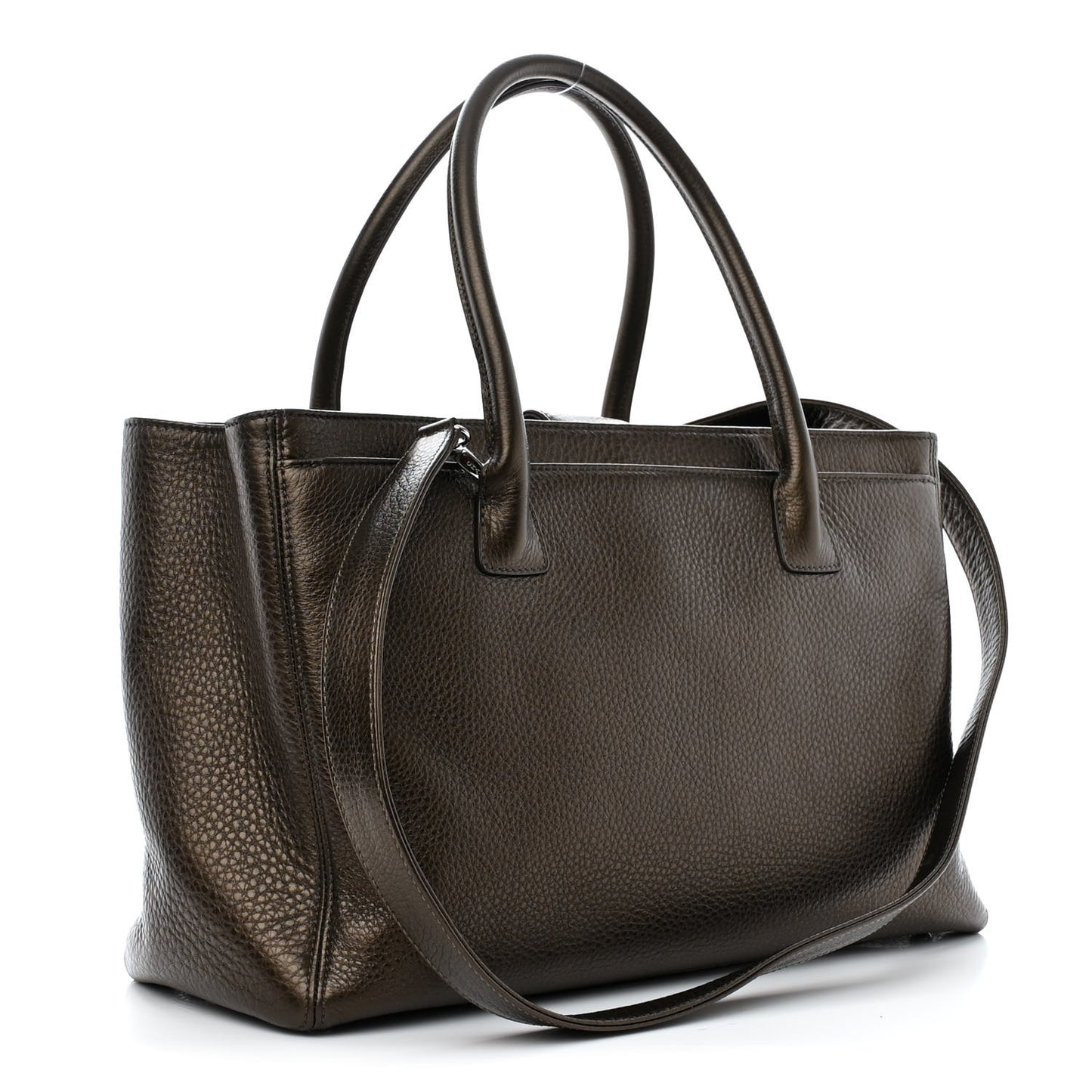 Metallic Deerskin Cerf Executive Shopper Tote Copper