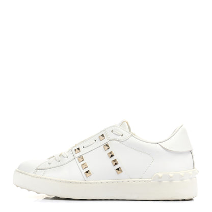 Valentino Garavani Calfskin Rockstud Untitled Open Sneakers 38 White 1 of 13