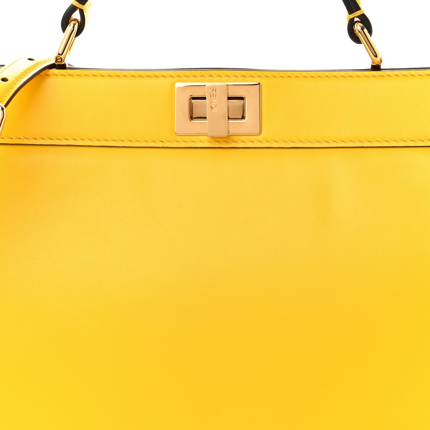 Fendi Vitello King Luxor Shiny Nappa Medium Peekaboo I SEE U East West Satchel Limone Light Rose 7 of 9
