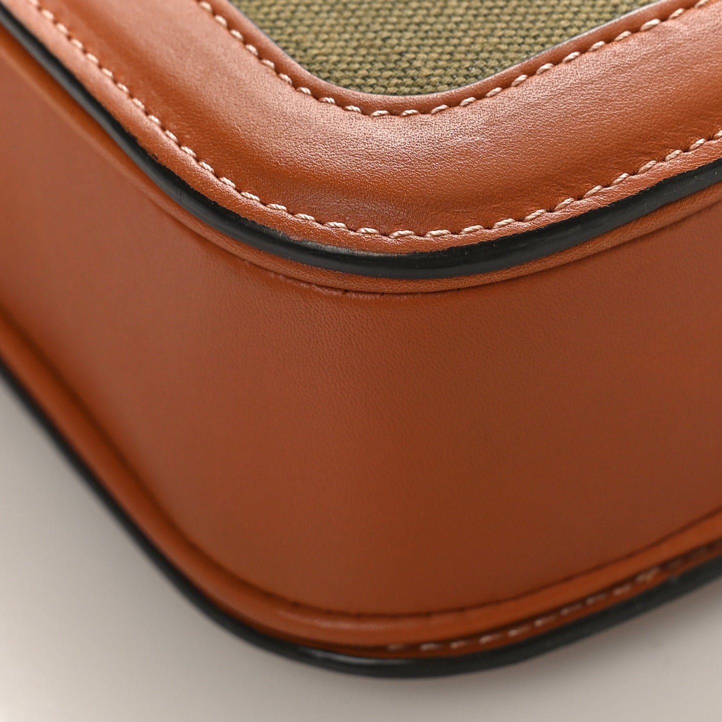 Textile Natural Calfskin Classique Triomphe Khaki Tan