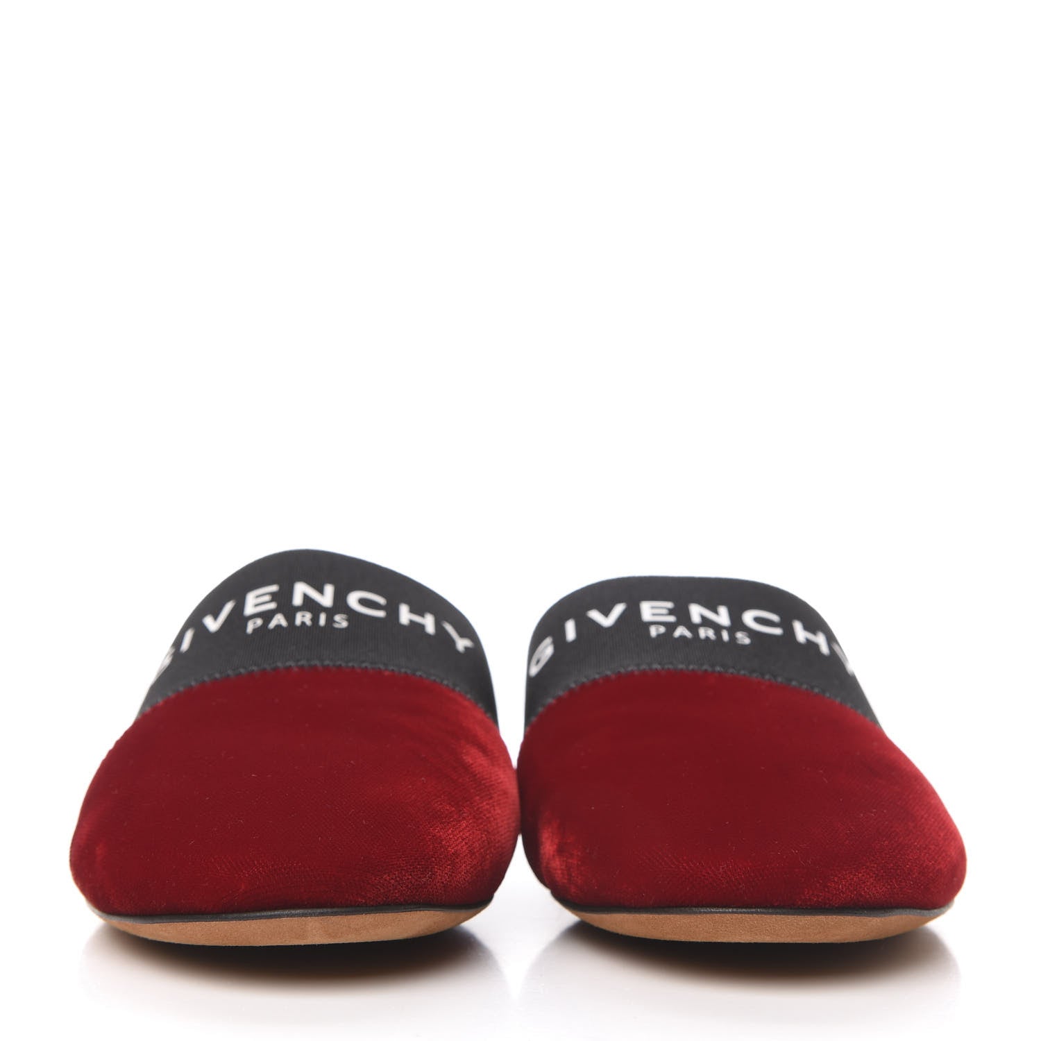 Givenchy Calfskin Velvet Bedford Logo Mule Slides 35.5 Red Navy 2 of 8