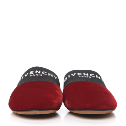Givenchy Calfskin Velvet Bedford Logo Mule Slides 35.5 Red Navy 2 of 8