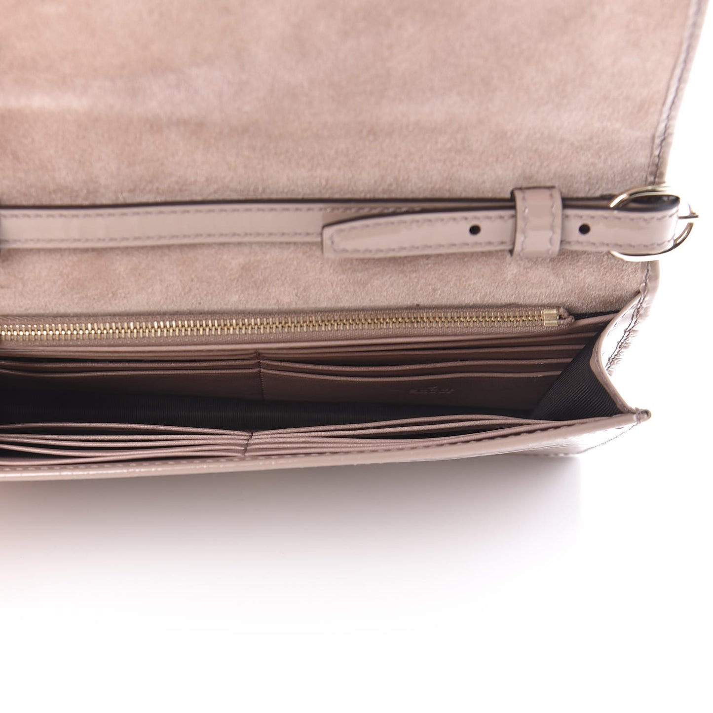Patent Microguccissima Mini Nice Wallet Dark Cipria