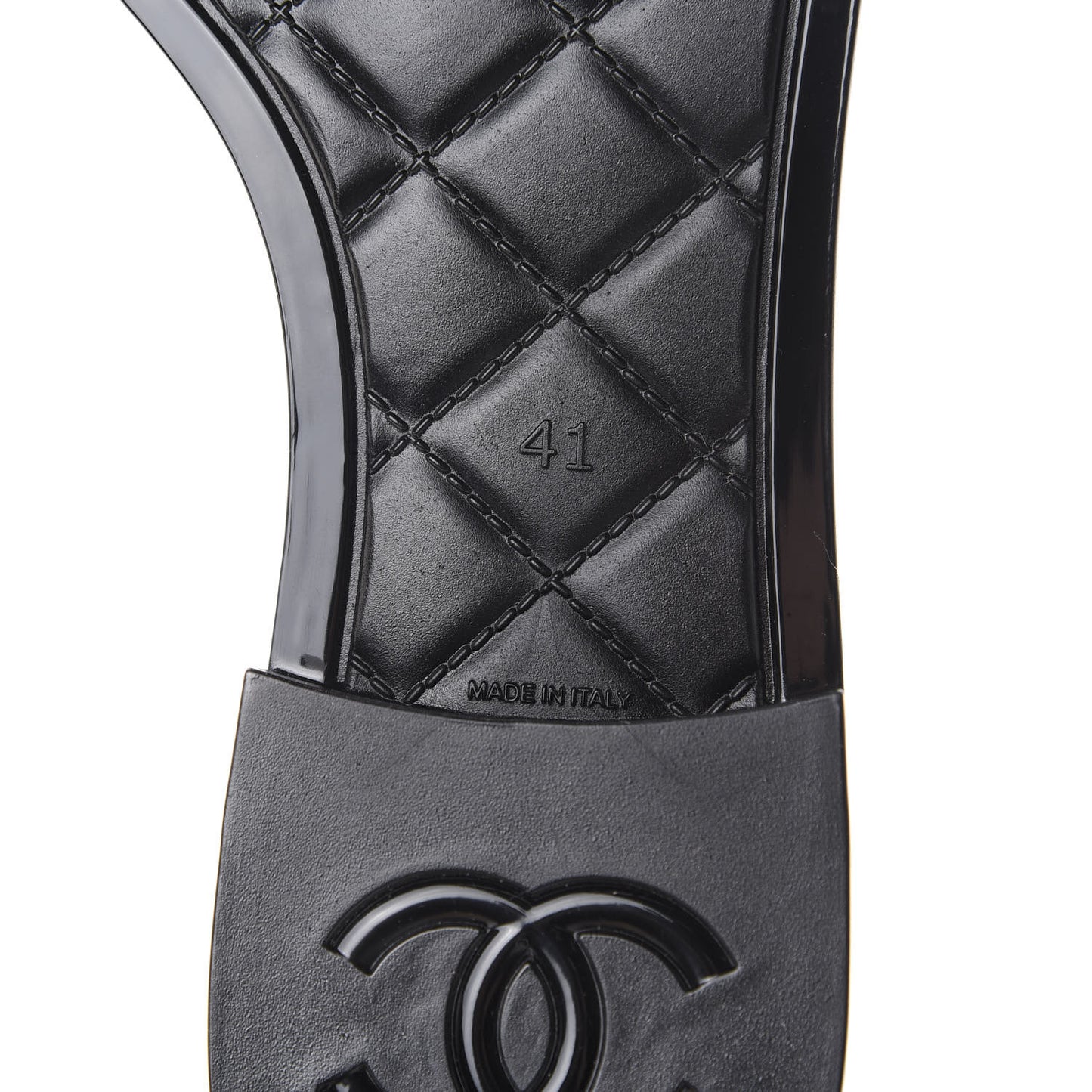 Rubber Rain Boots 41 Ivory Black